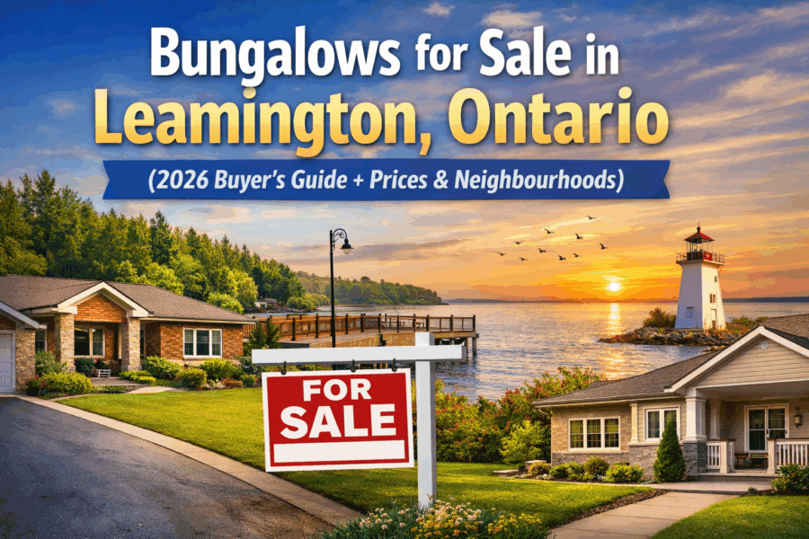 Bungalows for sale in Leamington Ontario near Lake Erie with waterfront homes and 2026 buyer’s guide